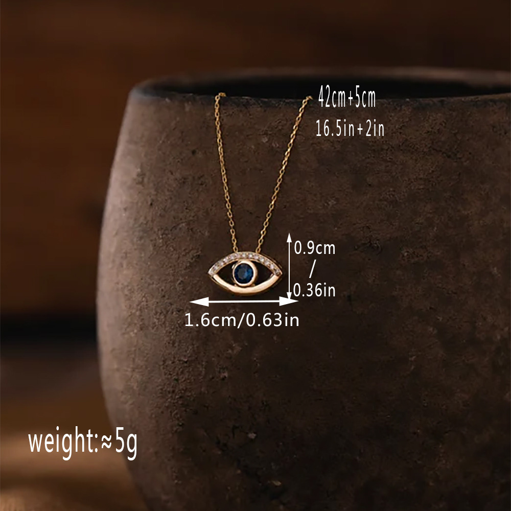 Evil Eye Necklace | Sapphire CZ Protection Pendant