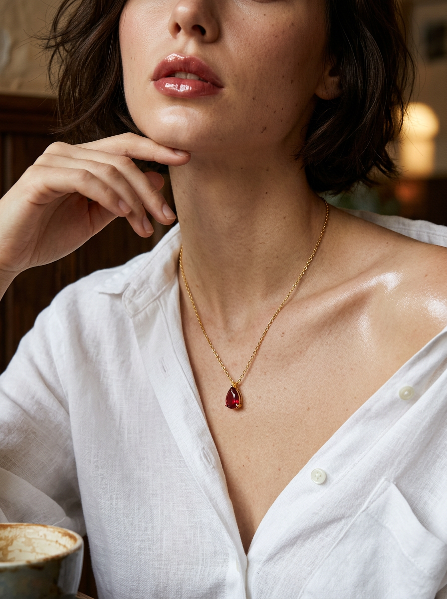Birthstone Necklace | 12 Months CZ Teardrop Pendant