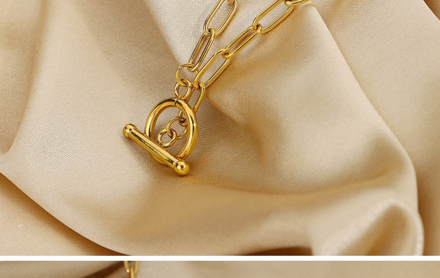 Paperclip Chain Necklace | OT Toggle Clasp Gold
