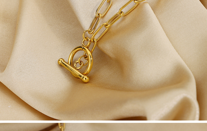 Paperclip Chain Necklace | OT Toggle Clasp Gold