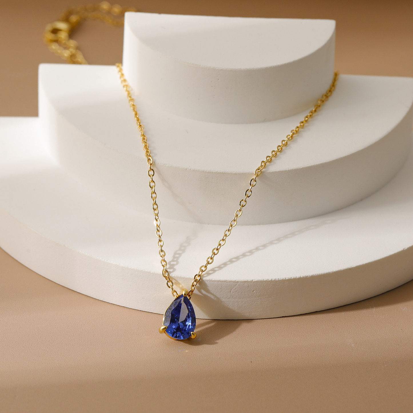 Birthstone Necklace | 12 Months CZ Teardrop Pendant