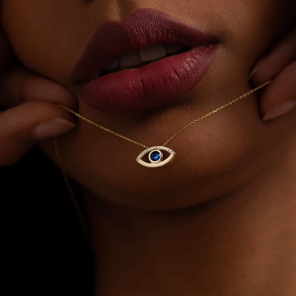 Evil Eye Necklace | Sapphire CZ Protection Pendant
