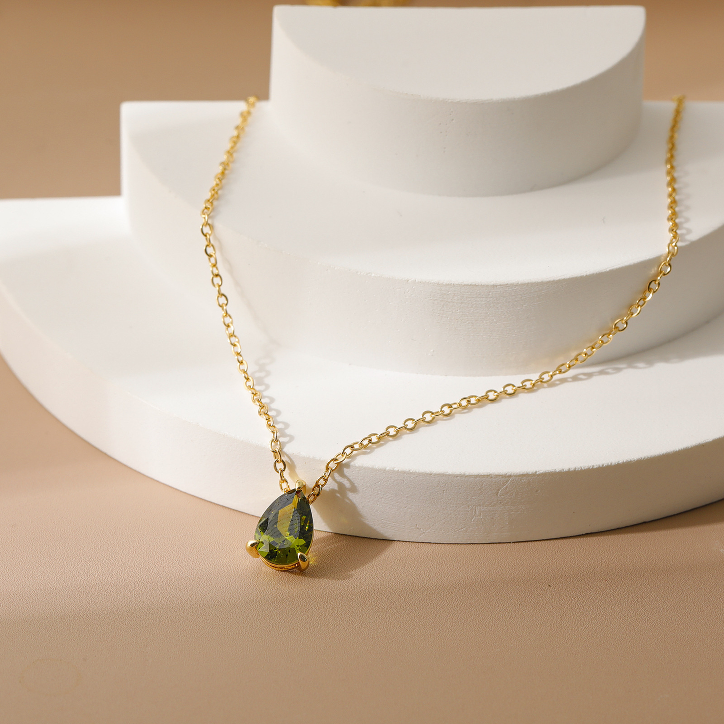 Birthstone Necklace | 12 Months CZ Teardrop Pendant