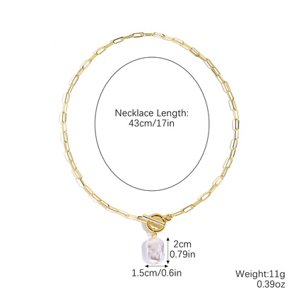 Baroque Pearl Necklace | Gold Chain Statement Piece