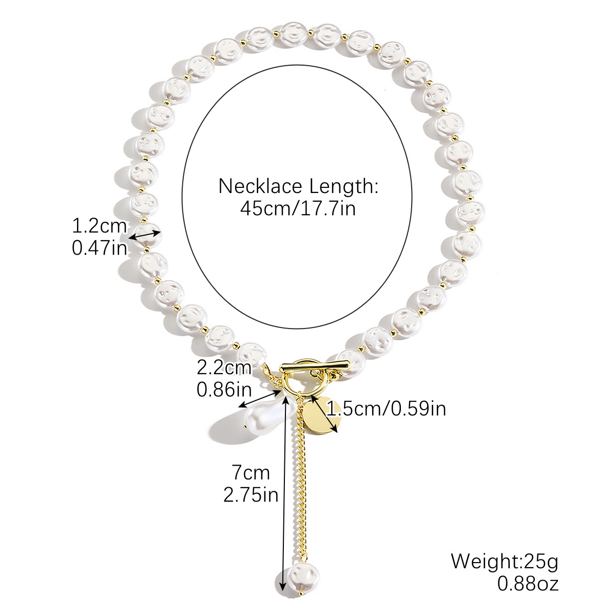 Baroque Pearl Necklace | Gold Chain Statement Piece