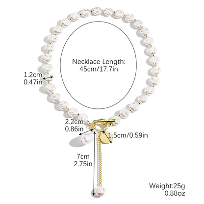 Baroque Pearl Necklace | Gold Chain Statement Piece