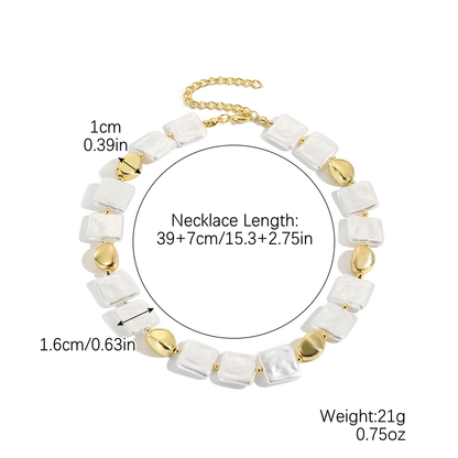 Baroque Pearl Necklace | Gold Chain Statement Piece