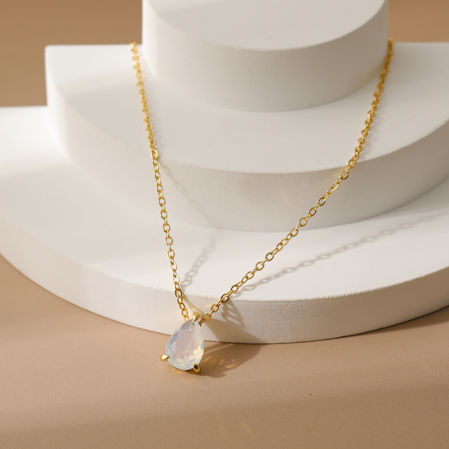 Birthstone Necklace | 12 Months CZ Teardrop Pendant