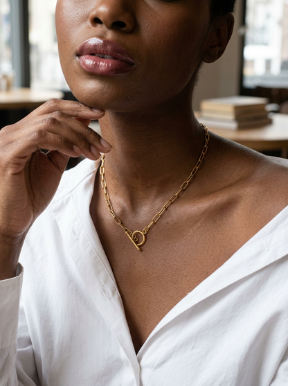 Paperclip Chain Necklace | OT Toggle Clasp Gold